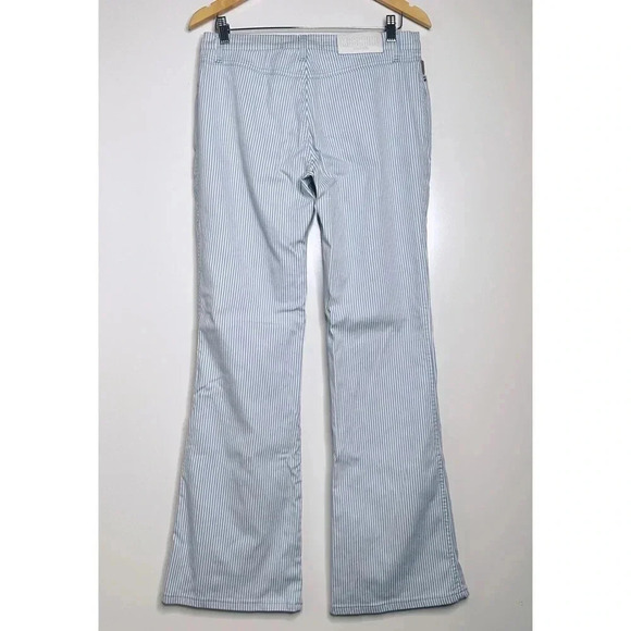 MOSCHINO Vintage Y2K Blue Stripe Flare Jeans Size 30 - Picture 2 of 8